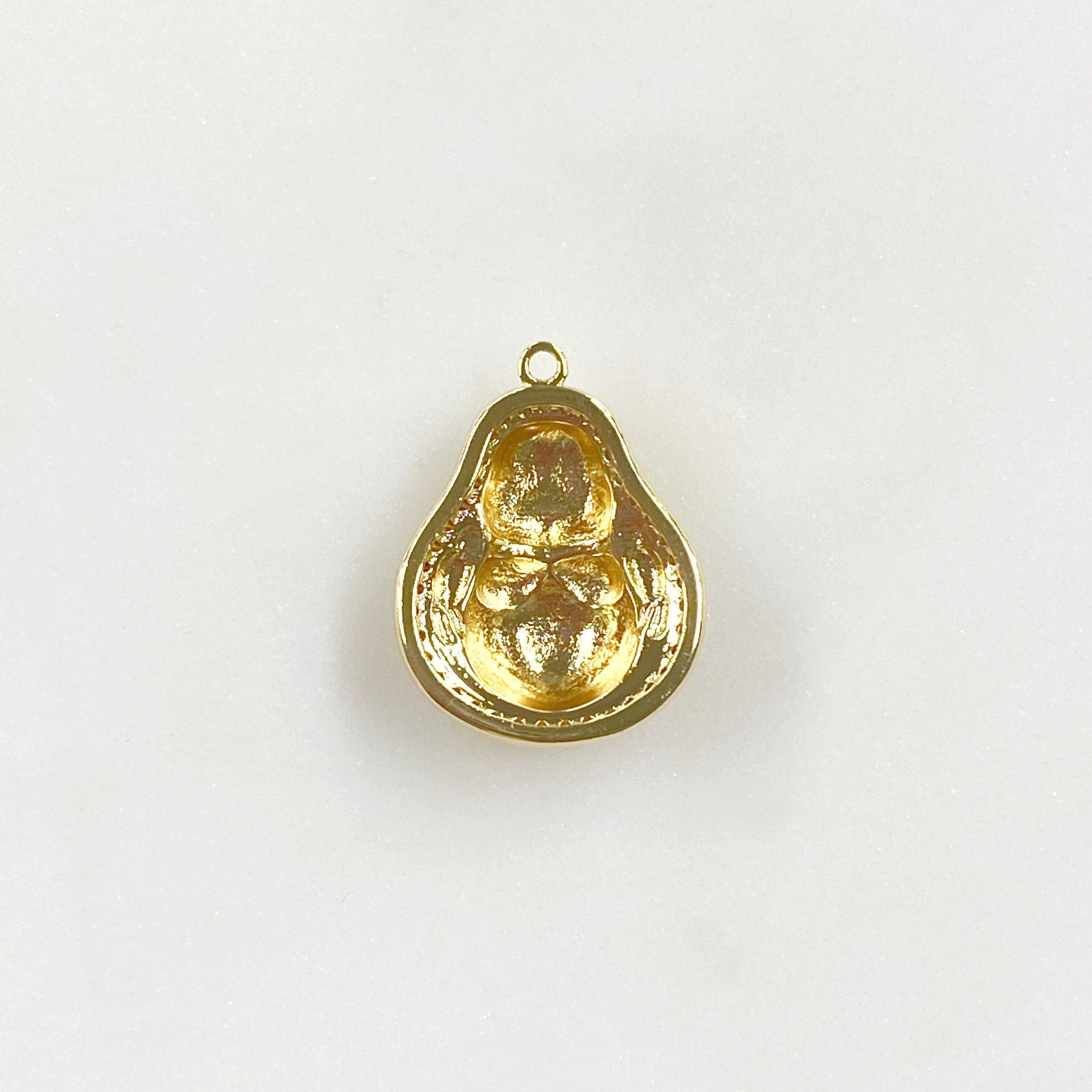 Gold Plated Buddha Cubic Zirconia Trimmed Hallow Buddha Charm Yoga