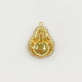 Gold Plated Buddha Cubic Zirconia Trimmed Hallow Buddha Charm Yoga
