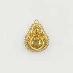 Gold Plated Buddha Cubic Zirconia Trimmed Hallow Buddha Charm Yoga