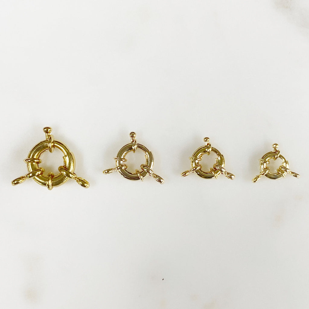 Gold Plated Fancy Spring Ring with Lever Spring Ring Chain Findings