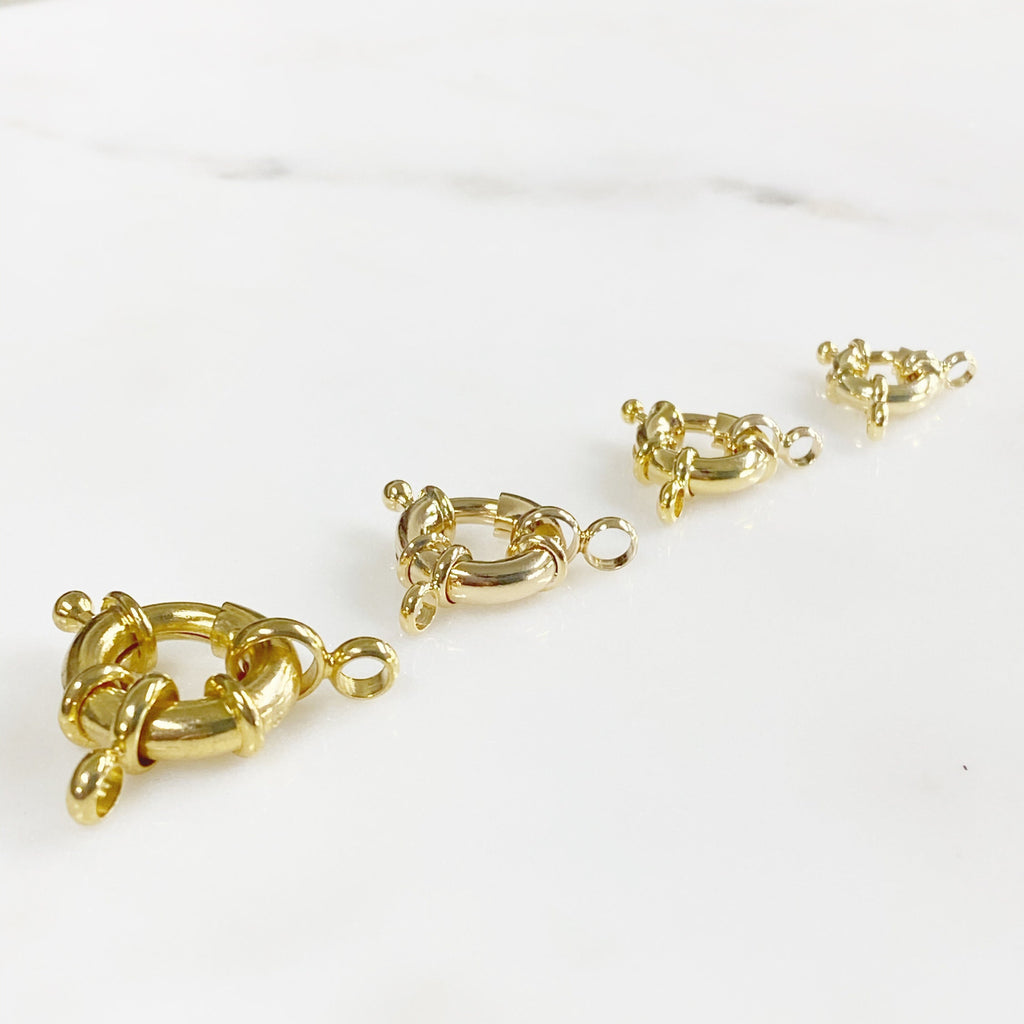 Gold Plated Fancy Spring Ring with Lever Spring Ring Chain Findings