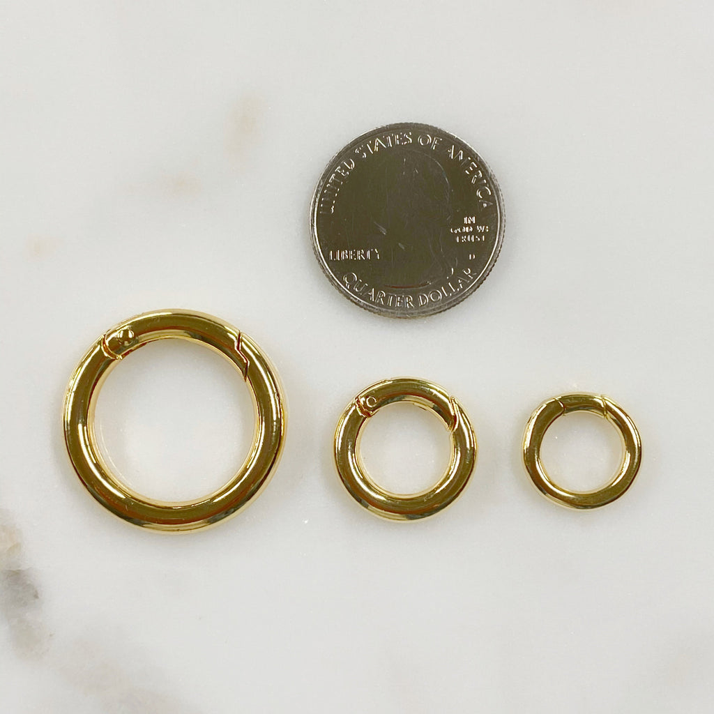 Gold Plated Simple Round Lever Gate Clasp Small Medium or Large