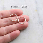 Sterling Silver Small Endless Hoop Earrings 18mm 16mm 14mm 12mm 10mm (2pc)