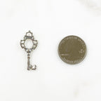 33mmx15mm Sterling Silver or Rhodium Plated Large Detailed Key Charm Key Charm