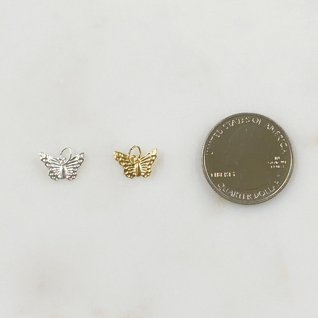 Sterling Silver or 14K Gold Filled or Butterfly Charm Lightweight Thin