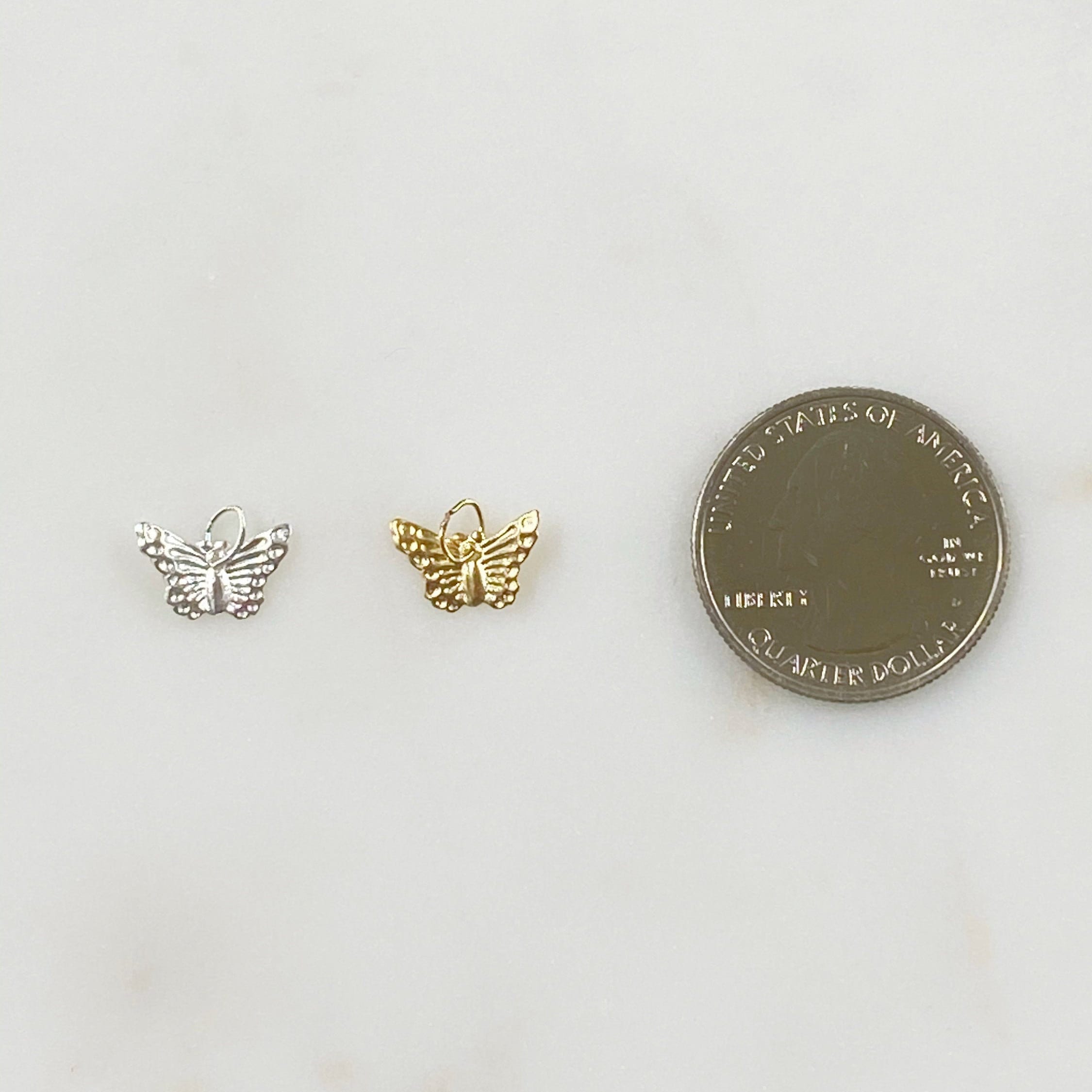 Sterling Silver or 14K Gold Filled or Butterfly Charm Lightweight Thin