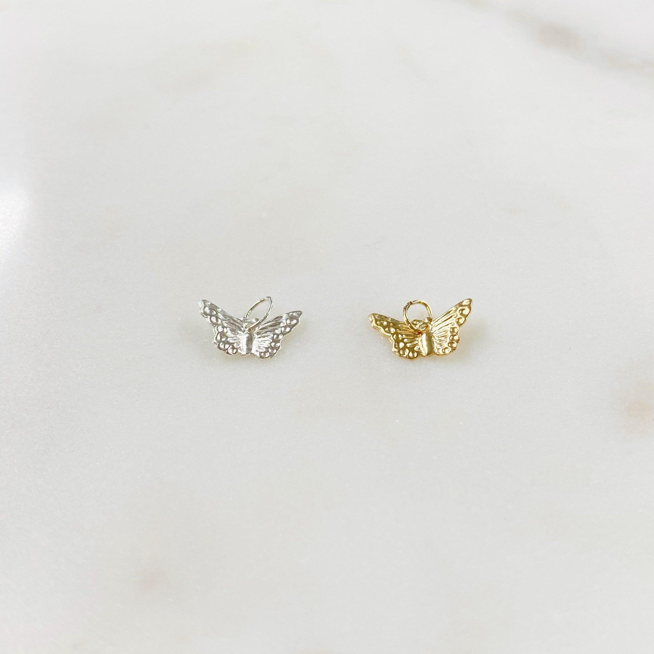 Sterling Silver or 14K Gold Filled or Butterfly Charm Lightweight Thin