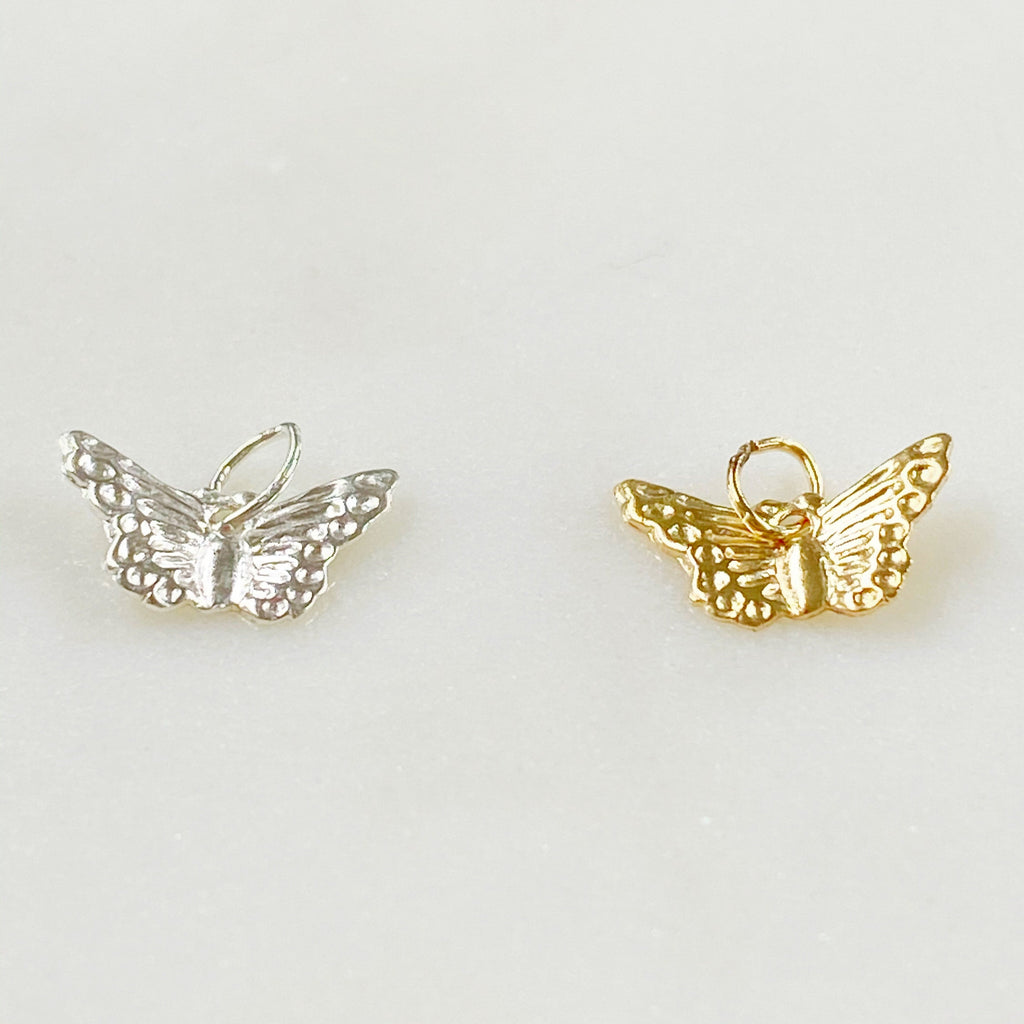Sterling Silver or 14K Gold Filled or Butterfly Charm Lightweight Thin