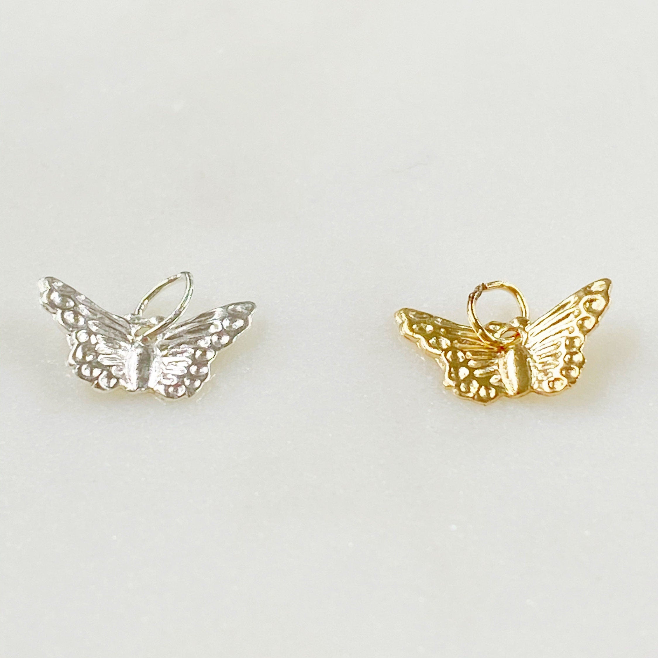 Sterling Silver or 14K Gold Filled or Butterfly Charm Lightweight Thin