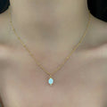 14K Gold Filled or Gold Plated Opal Gem Necklace