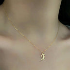 Sterling Silver or 14K Gold Filled Dainty Initial Necklace