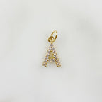 Gold Plated Alphabet Letter Charm Cubic Zirconia Initial Charms