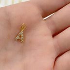 Gold Plated Alphabet Letter Charm Cubic Zirconia Initial Charms