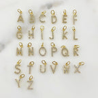 Gold Plated Alphabet Letter Charm Cubic Zirconia Initial Charms