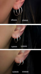 Sterling Silver Small Endless Hoop Earrings 18mm 16mm 14mm 12mm 10mm (2pc)