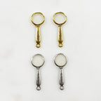 Pewter Magnifying Glass Charm Antique Gold or Antique Silver (2pc)