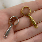 Pewter Magnifying Glass Charm Antique Gold or Antique Silver (2pc)