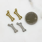 Pewter Dog Bone Charm Dog Charm Antique Gold or Antique Silver (2pc)