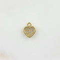 Gold Plated Small Heart Charm Mini Cubic Zirconia Love Charm