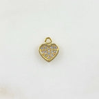 Gold Plated Small Heart Charm Mini Cubic Zirconia Love Charm