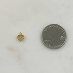 Gold Plated Small Heart Charm Mini Cubic Zirconia Love Charm