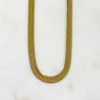 18K Gold Filled Ready to Wear Thick Herringbone Chain Necklace 7mm