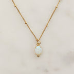 14K Gold Filled or Gold Plated Opal Gem Necklace