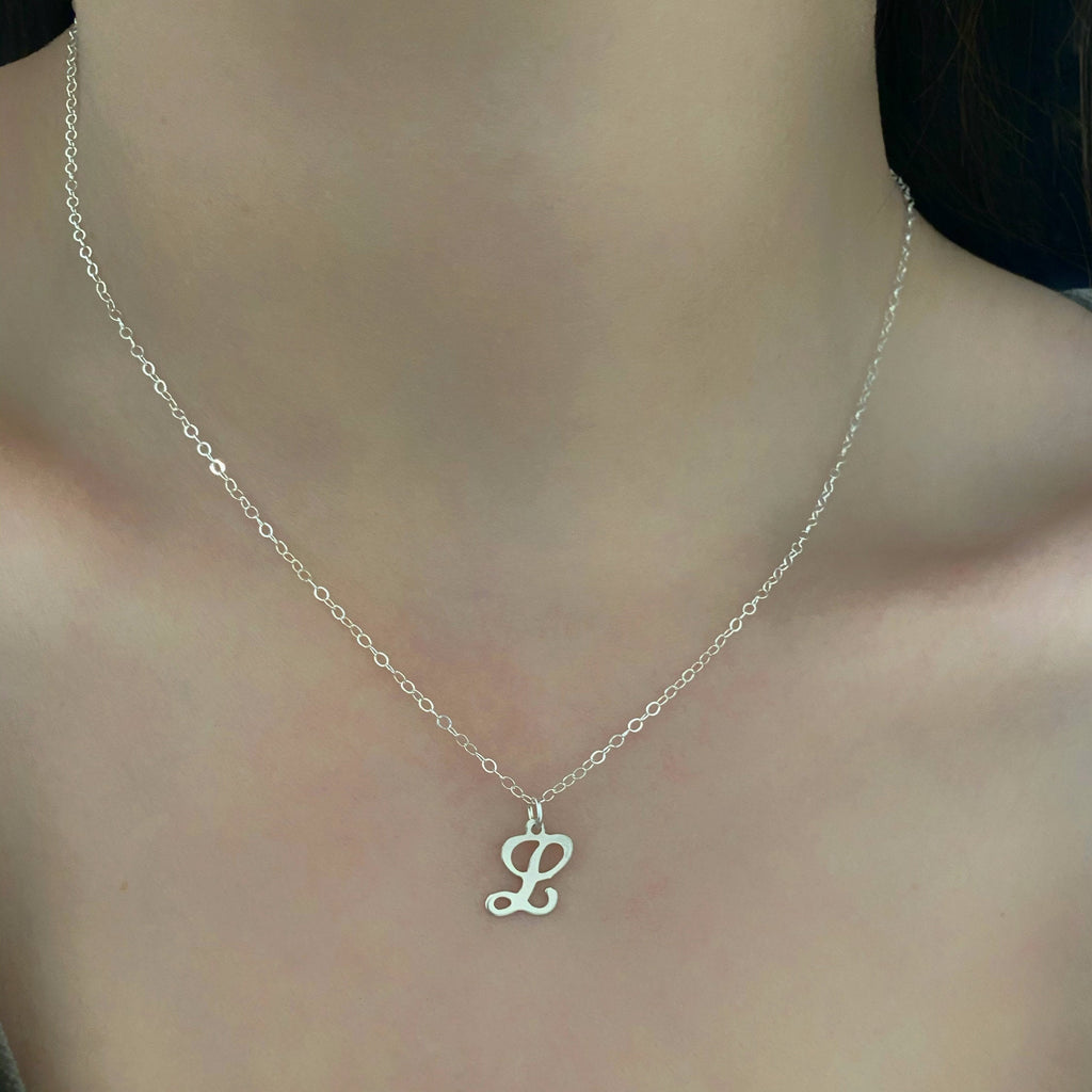 Sterling Silver or 14K Gold Filled Dainty Initial Necklace