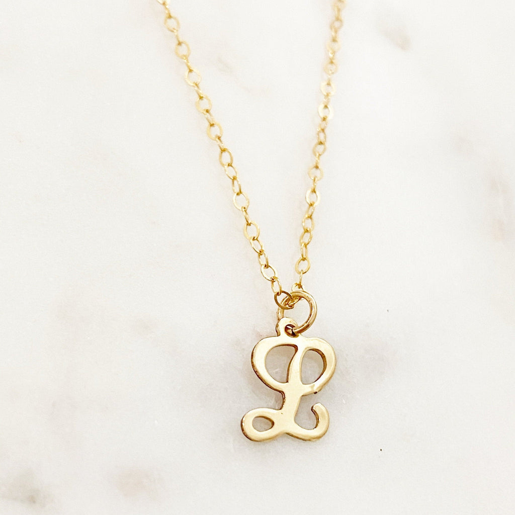 Sterling Silver or 14K Gold Filled Dainty Initial Necklace