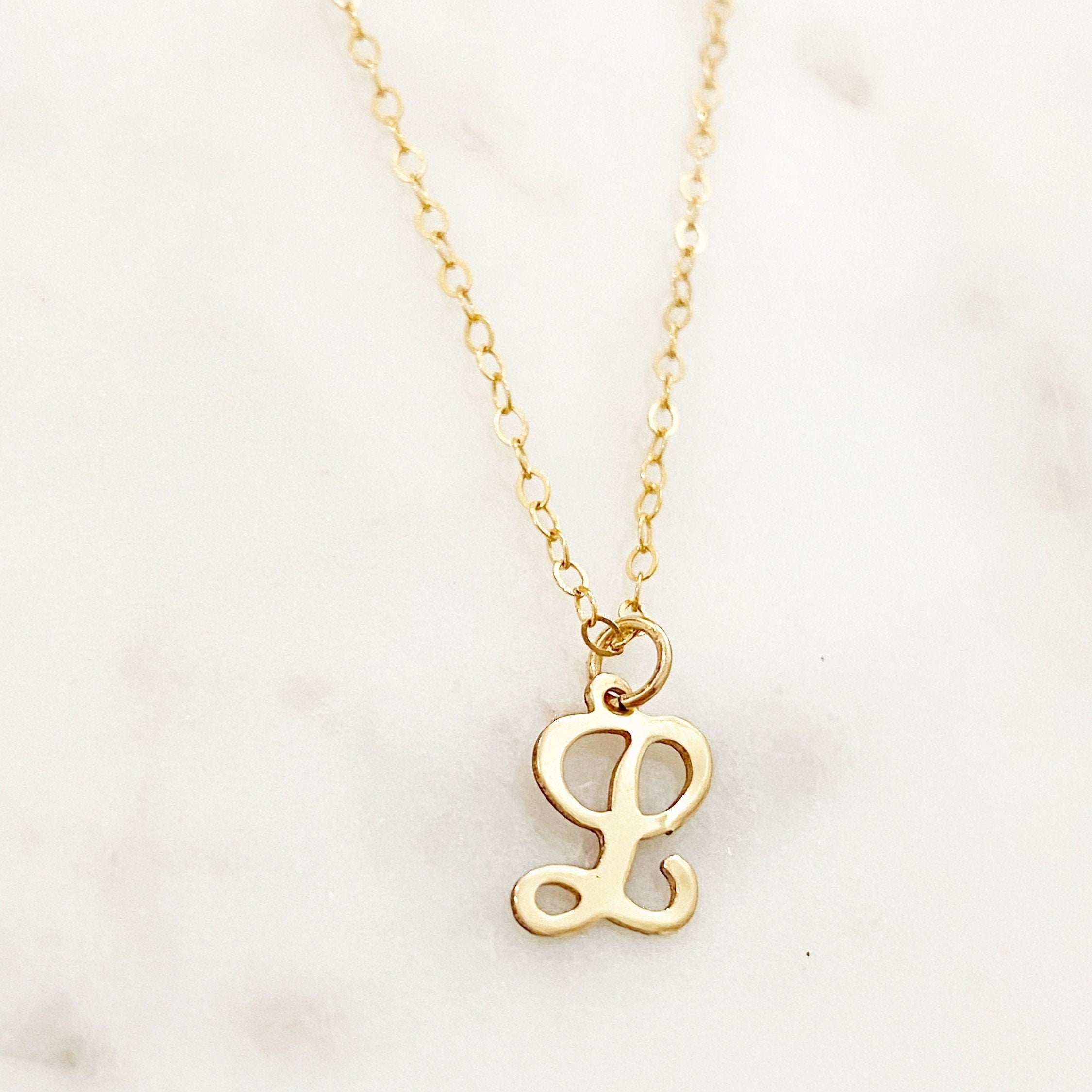 Sterling Silver or 14K Gold Filled Dainty Initial Necklace