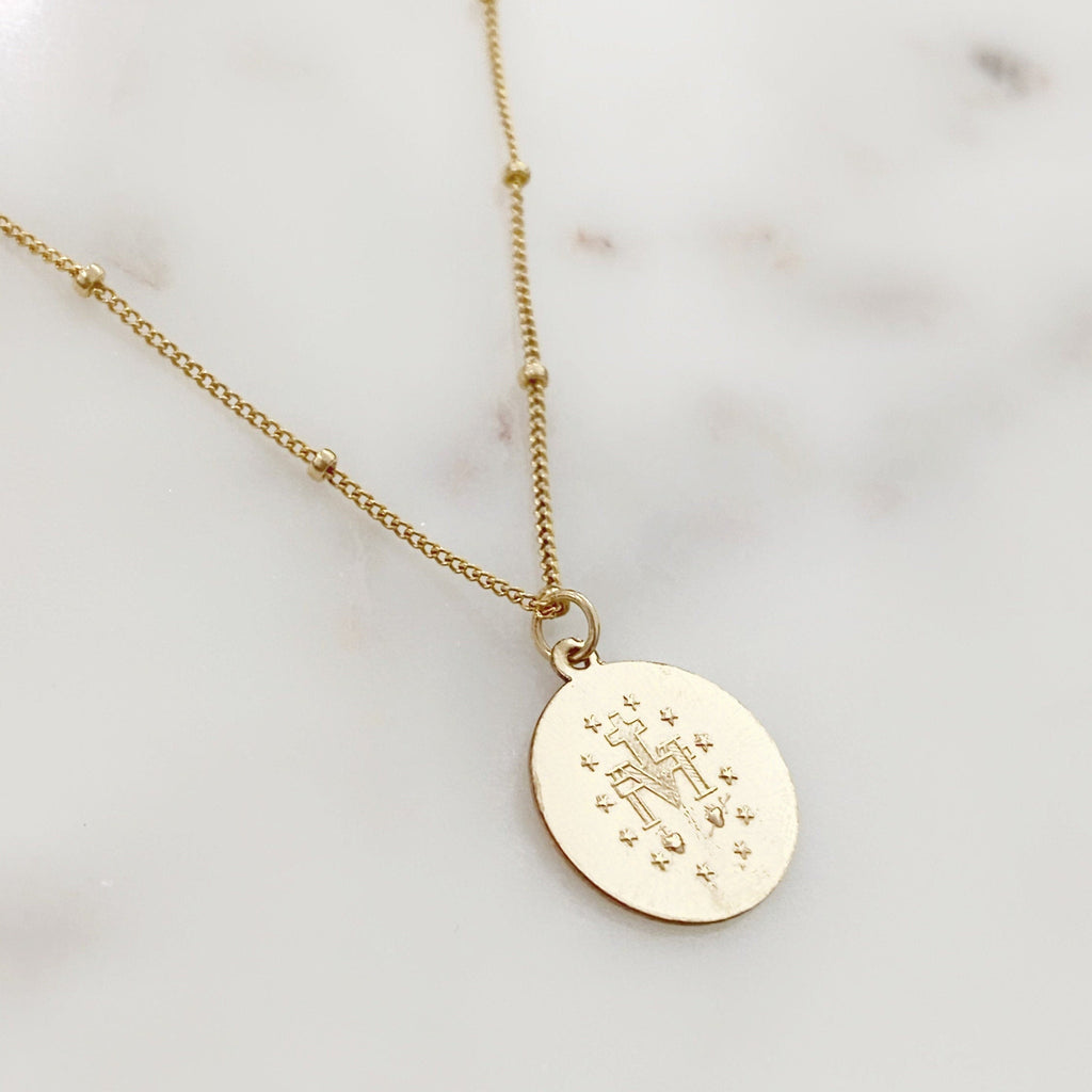 Sterling Silver or 14K Gold Filled Mother Mary Necklace