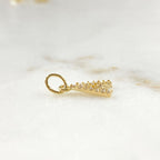 Gold Plated Alphabet Letter Charm Cubic Zirconia Initial Charms