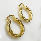 18K Gold Filled 30mm Twisted Rope Hoops (2pc)