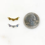 Base Metal Three Linked Hearts Charm Gold or Silver Tiny Gold