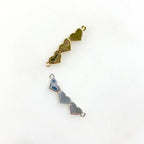 Base Metal Three Linked Hearts Charm Gold or Silver Tiny Gold