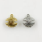 Pewter Sea Shell Oyster Pearl Charm Antique Gold or Antique (2pc)