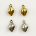 Pewter Smooth Sea Shell Charm Antique Gold or Antique Silver (2pc)