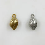 Pewter Smooth Sea Shell Charm Antique Gold or Antique Silver (2pc)