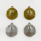 Pewter Rare Sand Dollar Charm Beach Charm Antique Gold (2pc)
