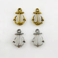 Pewter Anchor Charm Antique Gold Antique Silver (2pc)