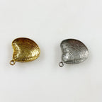 Pewter Sea Shell Charm Antique Gold or Antique Silver (2pc)