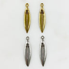 39mmx8mm Pewter Surfboard Charm Beach Ocean Charm Antique Gold (2pc)