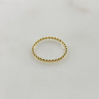 1.9mm 14K Gold Filled Flat Beaded Ring 7 for 8 Stackable Thin Ready to Wear