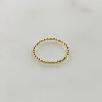 1.9mm 14K Gold Filled Flat Beaded Ring 7 for 8 Stackable Thin Ready to Wear