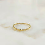 1.9mm 14K Gold Filled Flat Beaded Ring 7 for 8 Stackable Thin Ready to Wear