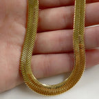 18K Gold Filled Ready to Wear Thick Herringbone Chain Necklace 7mm
