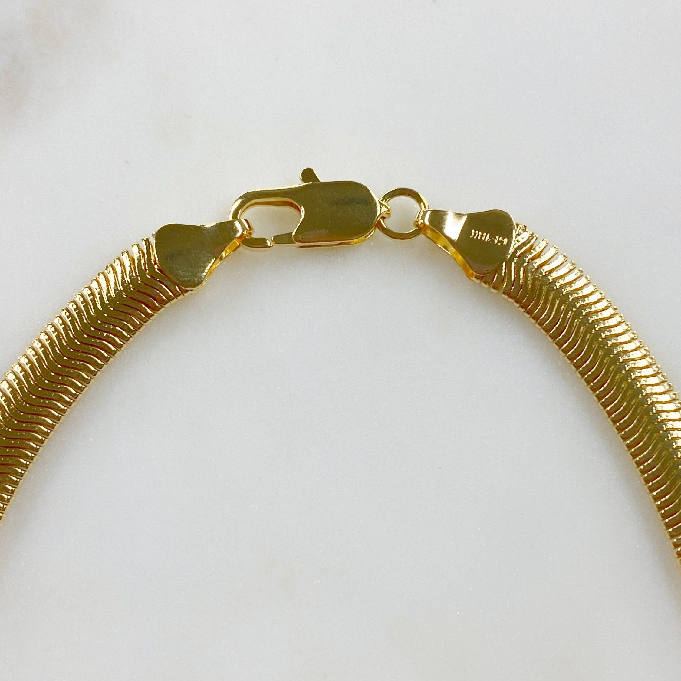 18K Gold Filled Ready to Wear Spiral Thick Herringbone Chain 6mm in 16
