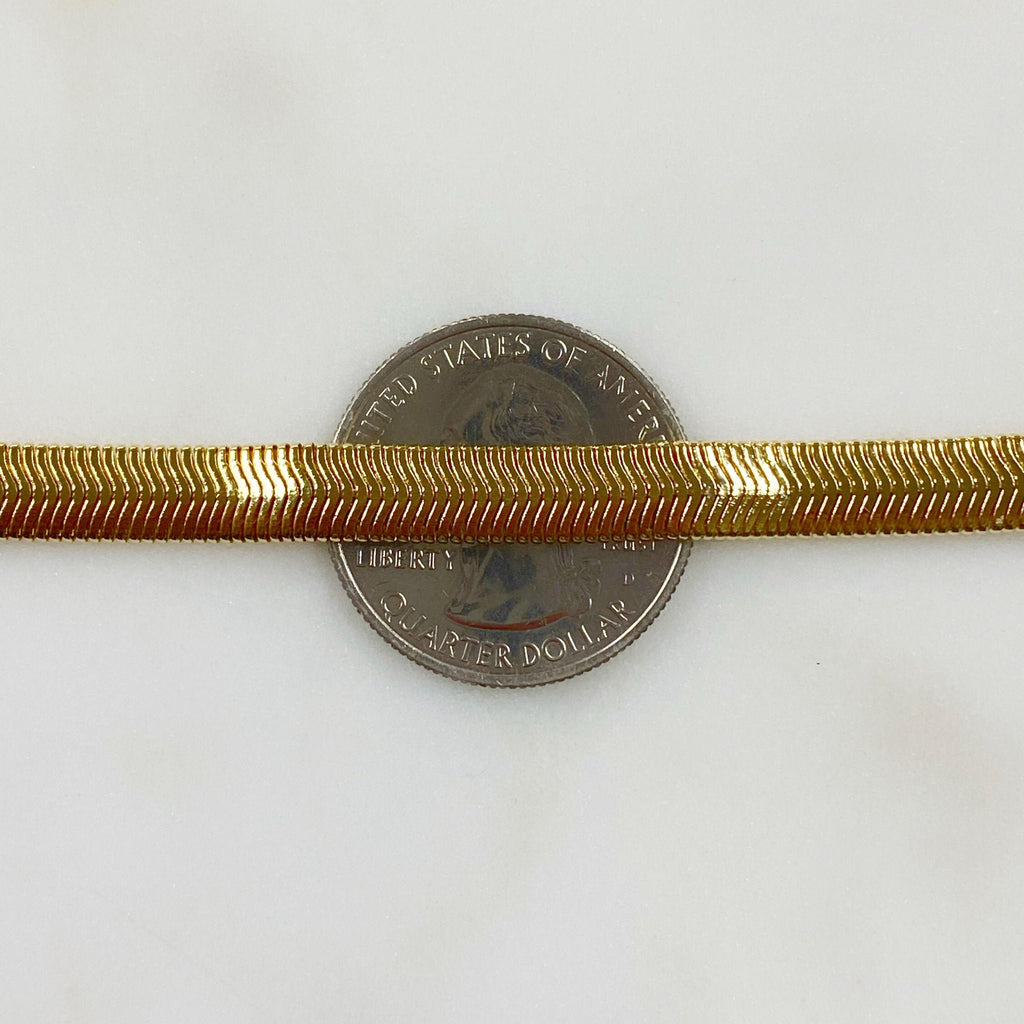 18K Gold Filled Ready to Wear Spiral Thick Herringbone Chain 6mm in 16