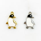 Pewter Penguin Enamel Charm Gold or Silver Animal Charms