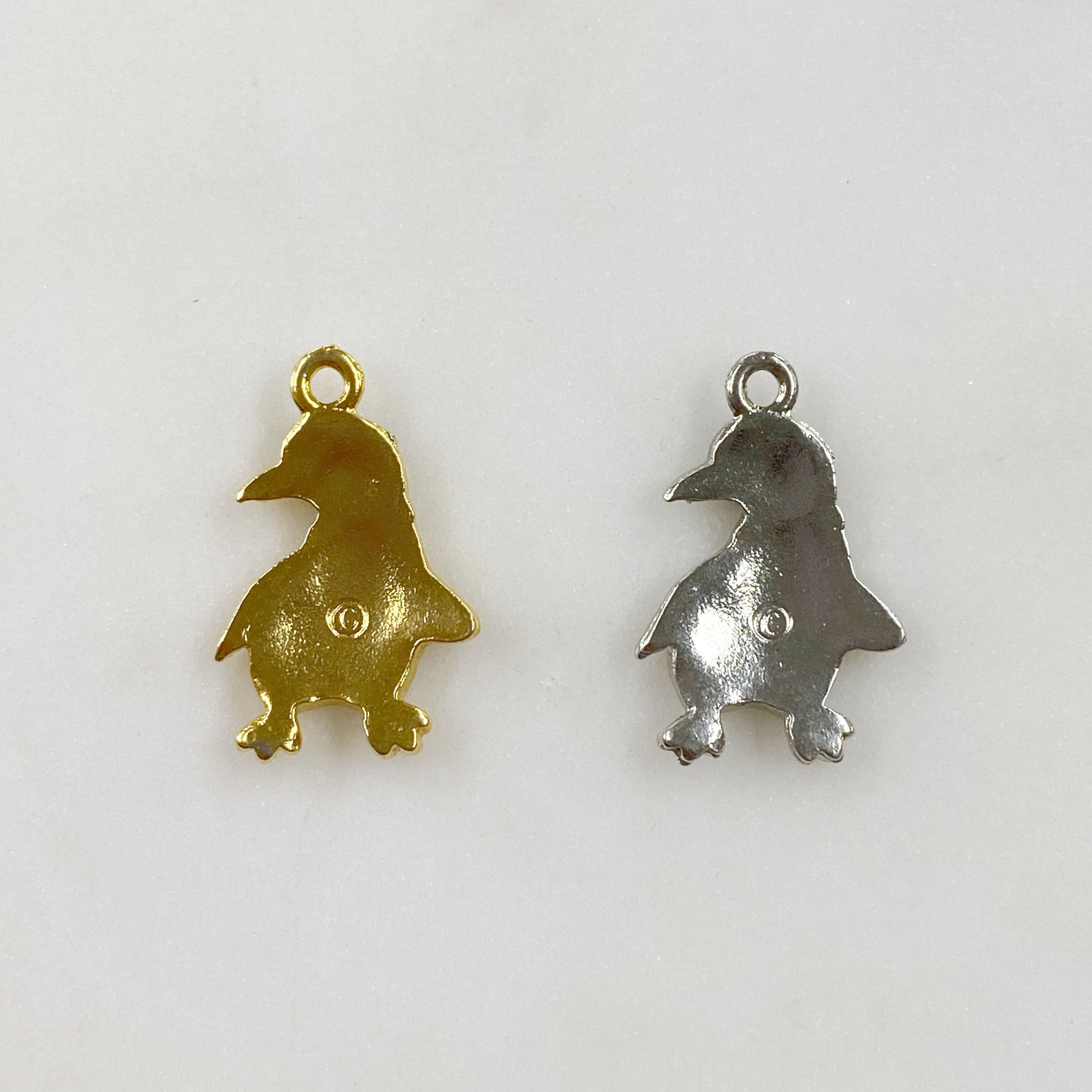Pewter Penguin Enamel Charm Gold or Silver Animal Charms